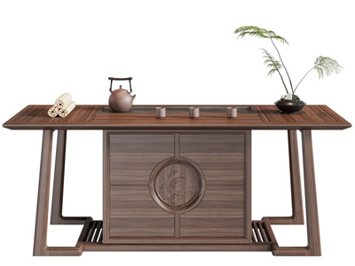 新中式茶桌3d模型 新中式茶桌