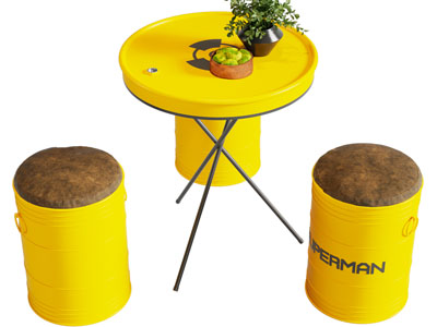 工业风loft休闲桌 坐墩组合3d模型 工业风loft休闲桌 坐墩组合