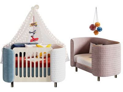 现代婴儿床 单人床