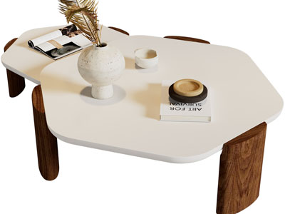 侘寂风异形茶几3d模型 侘寂风异形茶几