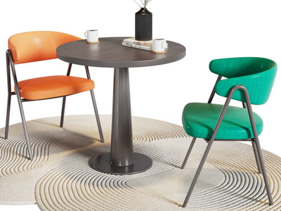 现代休闲桌椅组合3d模型 现代休闲桌椅组合