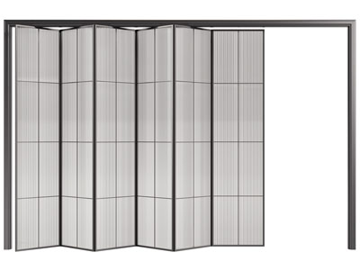 现代夹丝玻璃可折叠推拉门