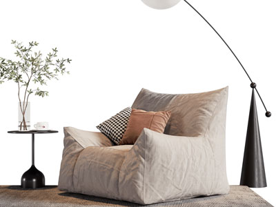 现代懒人沙发 落地灯