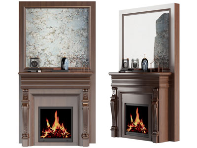 欧式实木壁炉火炉