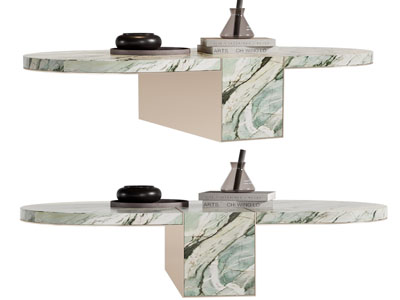 现代椭圆形茶几3d模型 现代椭圆形茶几