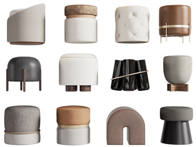 现代圆形沙发凳子 换鞋凳子