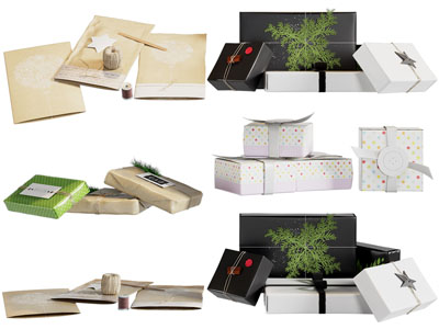 现代包装盒 礼盒礼品摆件组合