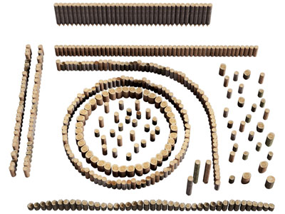 现代木桩 树桩 木头 木材