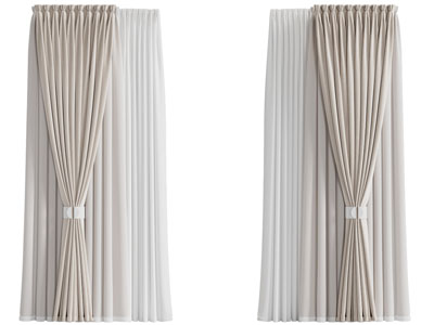 现代窗帘窗纱3d模型 现代窗帘窗纱