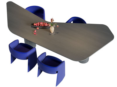 现代异形餐桌椅组合3d模型 现代异形餐桌椅组合