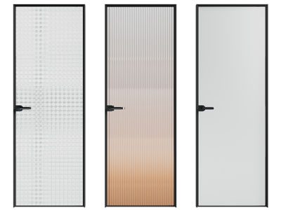 现代渐变玻璃平开门