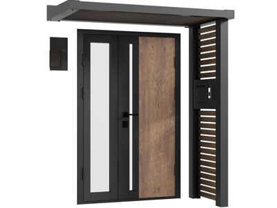 现代子母入户平开门 防盗门 大门