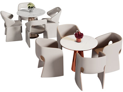 现代休闲桌椅组合3d模型 现代休闲桌椅组合