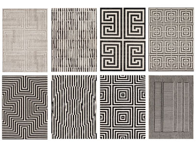 新中式长方形地毯3d模型 新中式长方形地毯