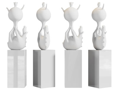 现代雕塑雕刻摆件组合