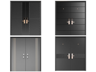 现代双扇大门 平开门