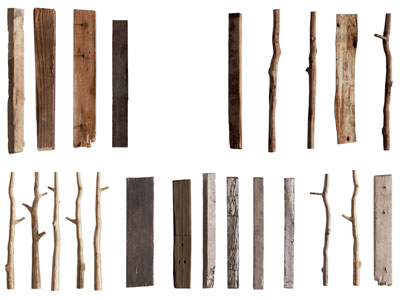 现代木材 木桩 木枝 木段