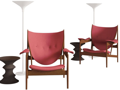 现代休闲椅子 边几 落地灯