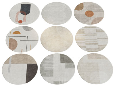 现代圆形地毯3d模型 现代圆形地毯