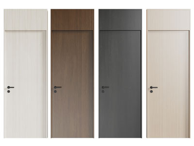 现代单扇平开门 木门