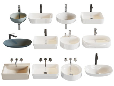 现代陶瓷洗手盆 水龙头