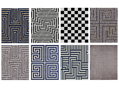 新中式条纹长方形地毯3d模型 新中式条纹长方形地毯