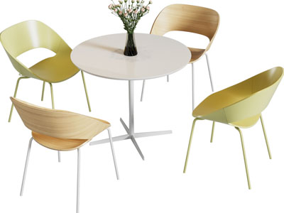 现代休闲桌椅组合3d模型 现代休闲桌椅组合