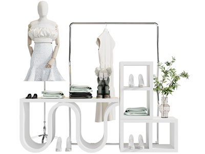 现代服装 鞋子展台 展架 特美陈