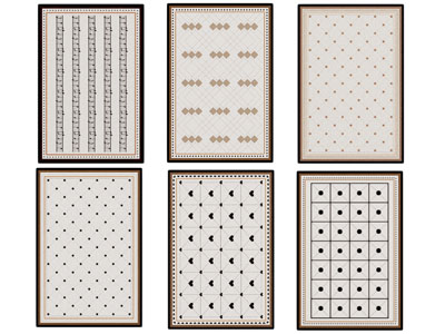 现代长方形地毯3d模型 现代长方形地毯