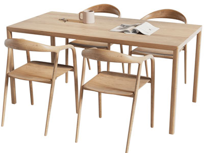 北欧实木餐桌椅组合3d模型 北欧实木餐桌椅组合