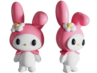 现代粉红兔子雕塑雕刻3d模型 现代粉红兔子雕塑雕刻