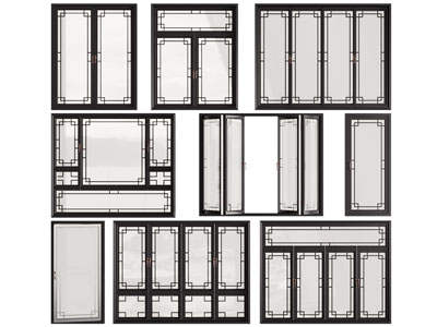 新中式平开窗户
