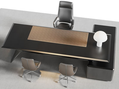 现代老板台 老板桌椅组合3d模型 现代老板台 老板桌椅组合