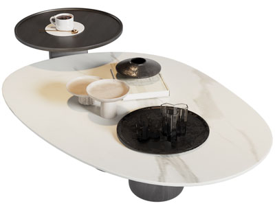 现代异形茶几边几3d模型 现代异形茶几边几