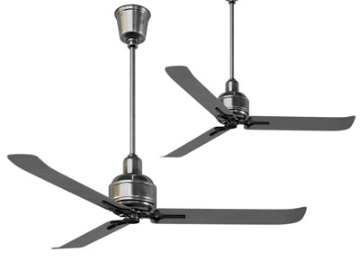 现代金属电风扇 吊扇3d模型 现代金属电风扇 吊扇