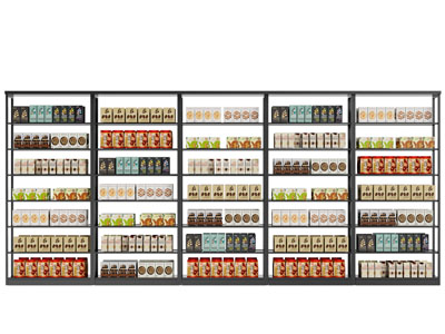 现代零食货架 展柜3d模型 现代零食货架 展柜