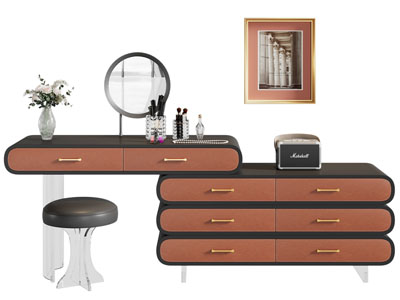 现代化妆 梳妆台3d模型 现代化妆 梳妆台