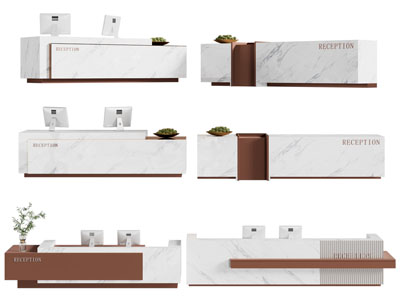 现代前台接待台3d模型 现代前台接待台