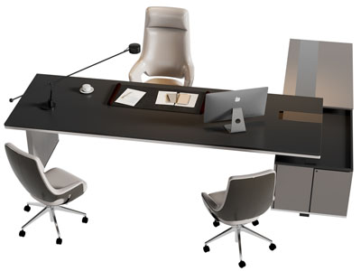 现代办公桌椅组合3d模型 现代办公桌椅组合