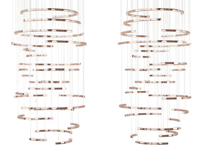 现代多层套环垂线吊灯