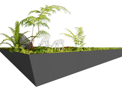 现代花坛 花草 雕塑景观园艺小品