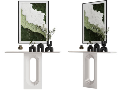 侘寂风端景台 装饰挂画3d模型 侘寂风端景台 装饰挂画
