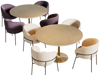 现代休闲桌椅组合3d模型 现代休闲桌椅组合