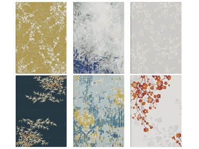 新中式长方形地毯3d模型 新中式长方形地毯