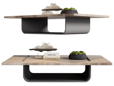 新中式实木长方形茶几3d模型 新中式实木长方形茶几