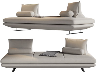 现代布艺多人沙发