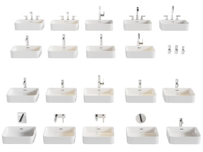 现代陶瓷洗手盆 水龙头