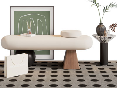 侘寂风长凳子 边几 地画