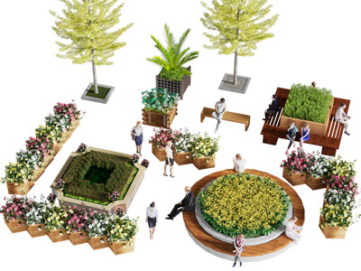 现代户外花坛造椅子 景观椅子 公共椅子