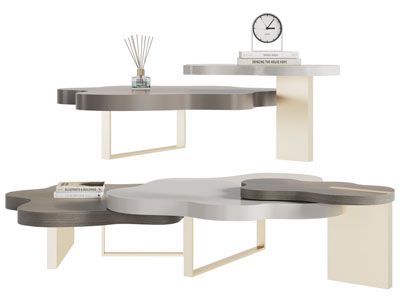 现代异形拼接茶几3d模型 现代异形拼接茶几